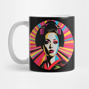 Geisha Pop Art Japanese Woman Round Design Mug